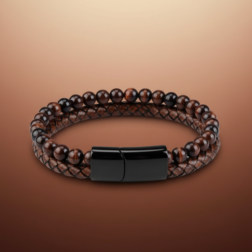 StoneCraft Leather Braided Bracelet