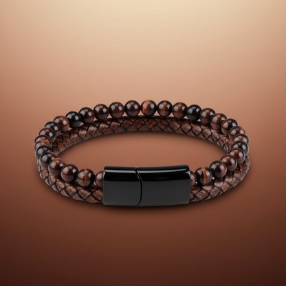 StoneCraft Leather Braided Bracelet