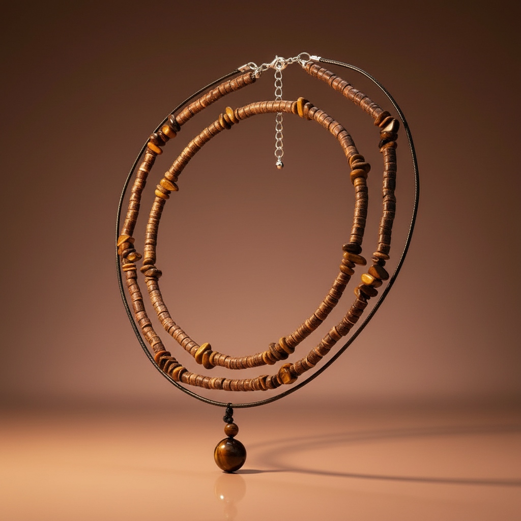 Vintage Stone Duo Necklace Set