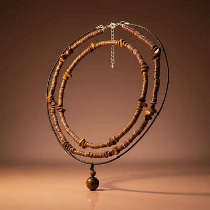 Vintage Stone Duo Necklace Set