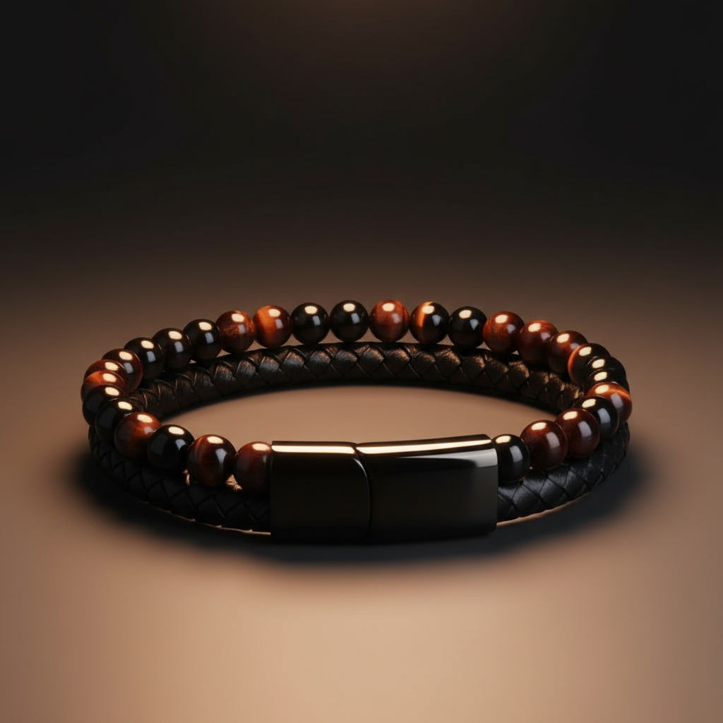 StoneCraft Leather Braided Bracelet