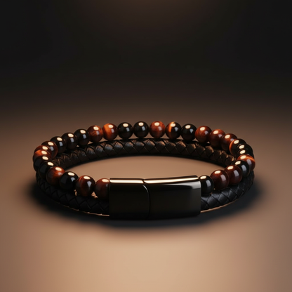 StoneCraft Leather Braided Bracelet