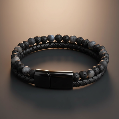 StoneCraft Leather Braided Bracelet