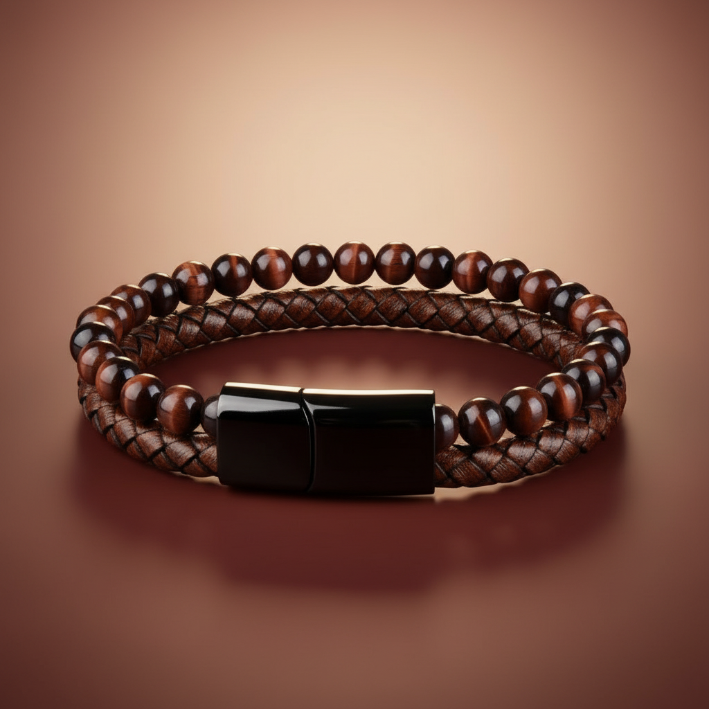 StoneCraft Leather Braided Bracelet