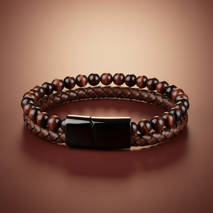StoneCraft Leather Braided Bracelet