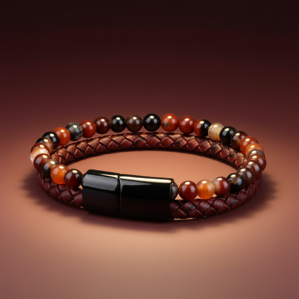 StoneCraft Leather Braided Bracelet