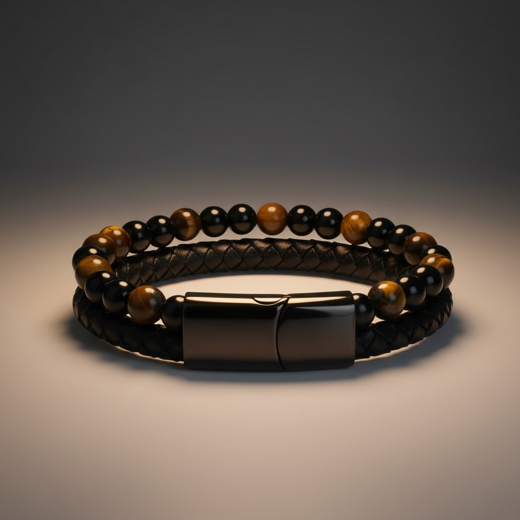 StoneCraft Leather Braided Bracelet