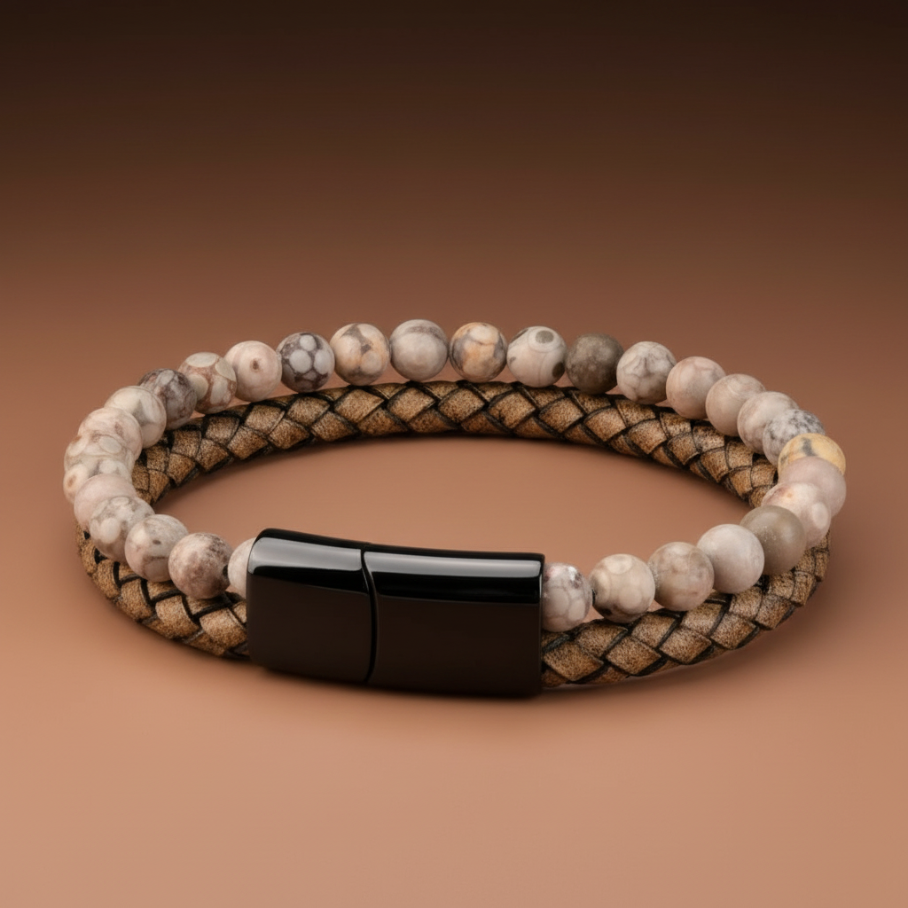 StoneCraft Leather Braided Bracelet