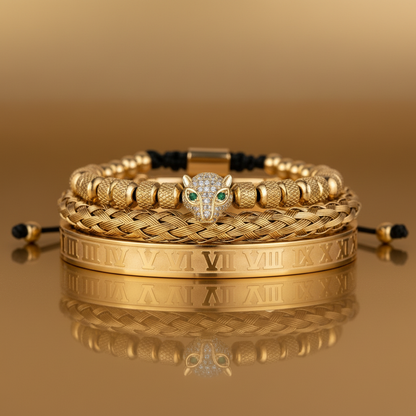 Leopard Head 3pcs/set Stainless Steel Bracelet