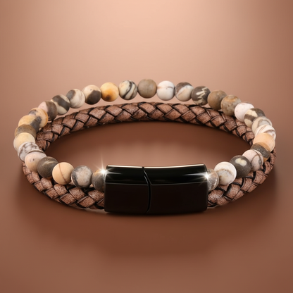 StoneCraft Leather Braided Bracelet