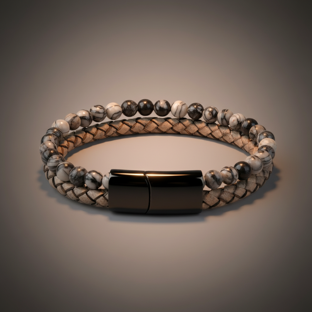 StoneCraft Leather Braided Bracelet