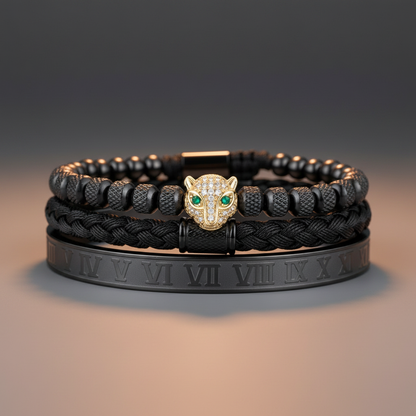 Leopard Head 3pcs/set Stainless Steel Bracelet