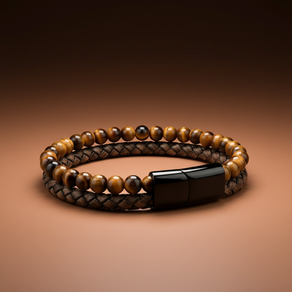 StoneCraft Leather Braided Bracelet