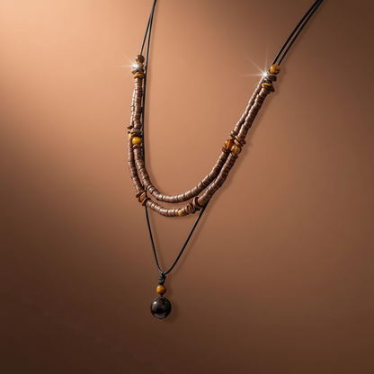 Vintage Stone Duo Necklace Set