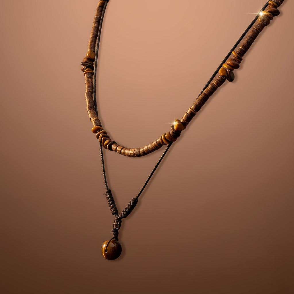 Vintage Stone Duo Necklace Set