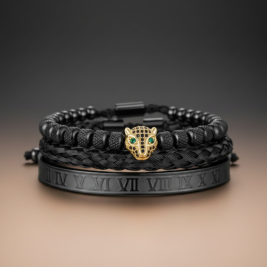 Leopard Head 3pcs/set Stainless Steel Bracelet