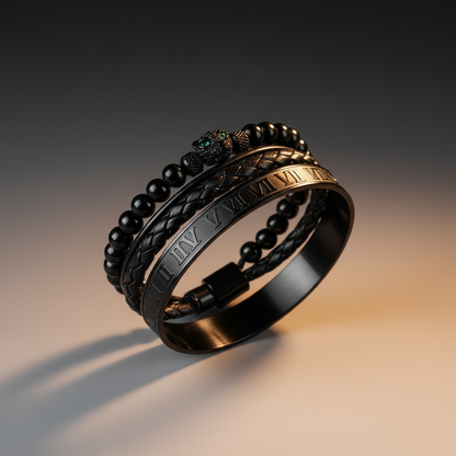 Leopard Head 3pcs/set Stainless Steel Bracelet