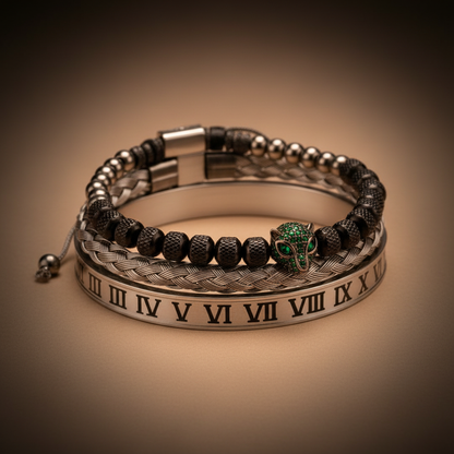 Leopard Head 3pcs/set Stainless Steel Bracelet