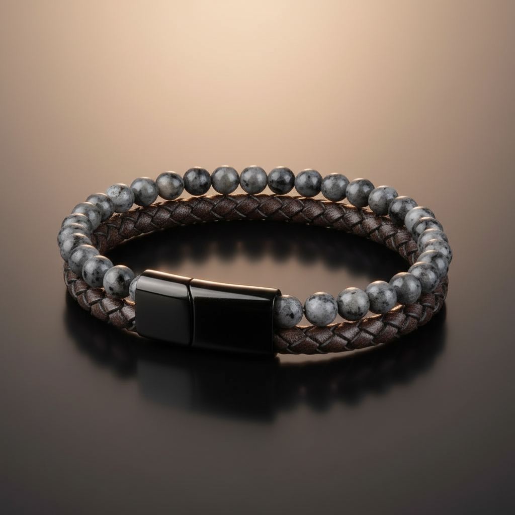 StoneCraft Leather Braided Bracelet
