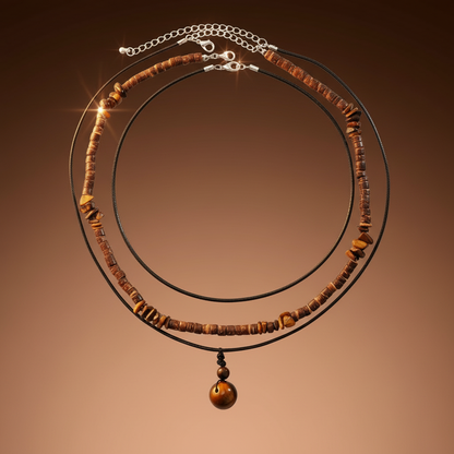 Vintage Stone Duo Necklace Set