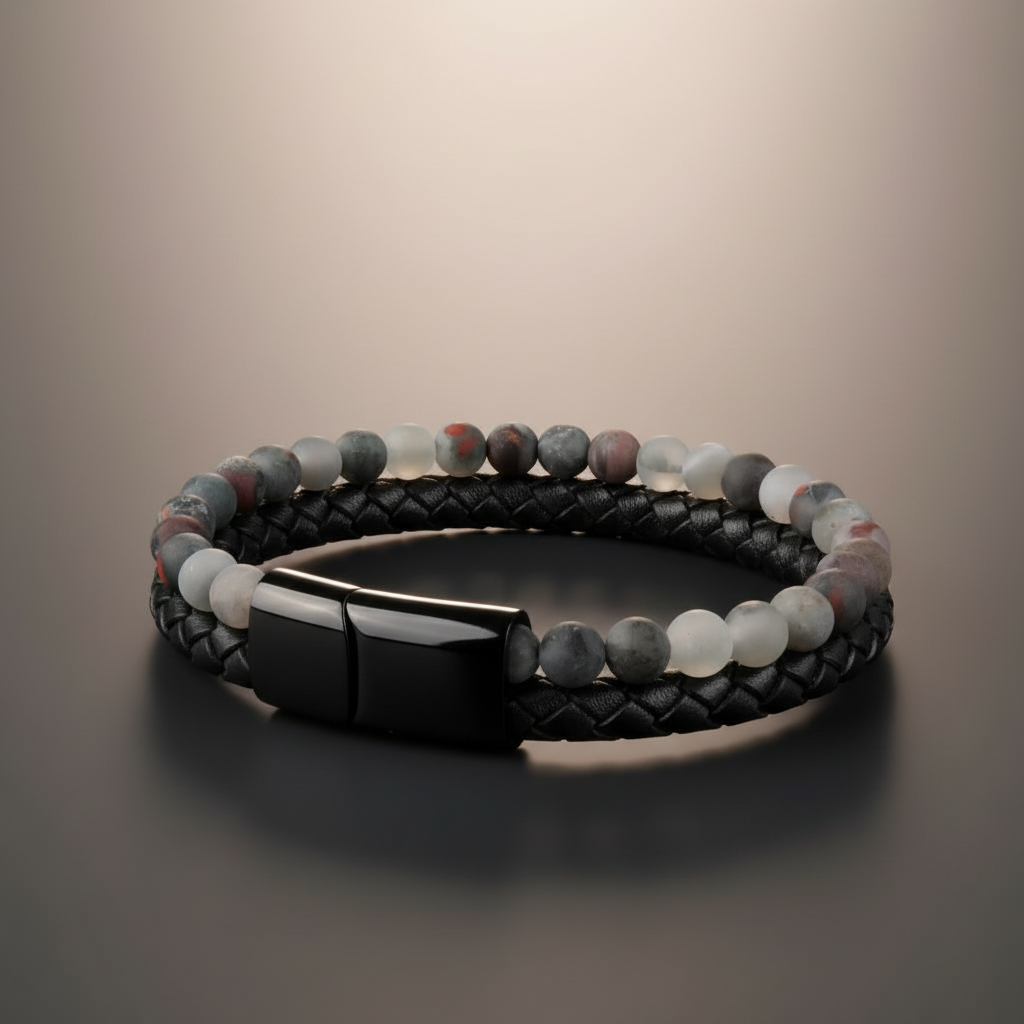 StoneCraft Leather Braided Bracelet